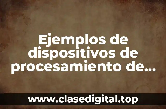 Ejemplos de dispositivos de procesamiento de una computadora