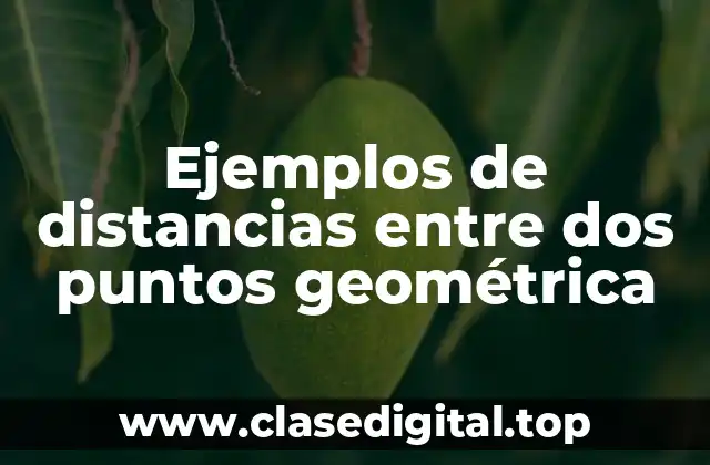 Ejemplos de distancias entre dos puntos geométrica