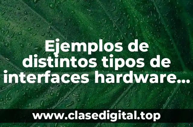 Ejemplos de distintos tipos de interfaces hardware y software