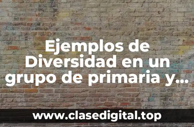 Ejemplos de Diversidad en un grupo de primaria y Significado