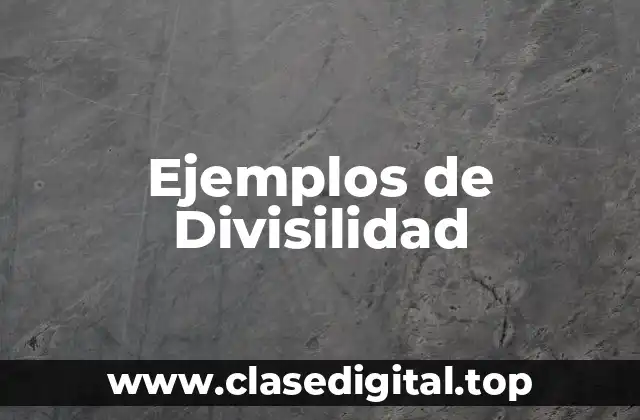 Ejemplos de Divisilidad