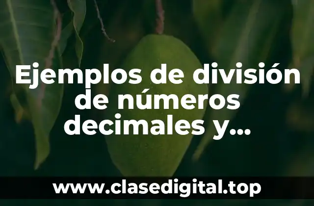 Ejemplos de división de números decimales y Significado