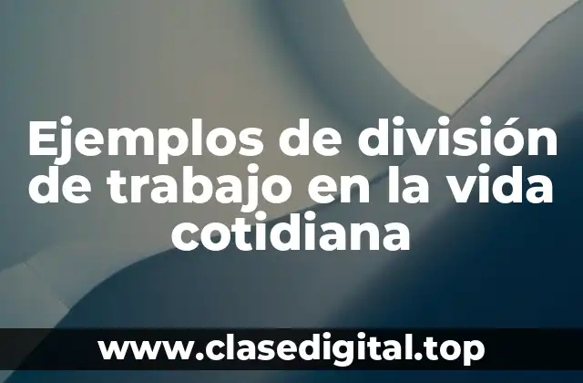Ejemplos de división de trabajo en la vida cotidiana