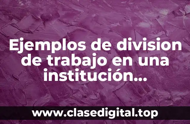 Ejemplos de division de trabajo en una institución educativa