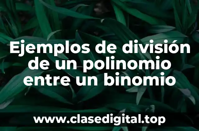 Ejemplos de división de un polinomio entre un binomio