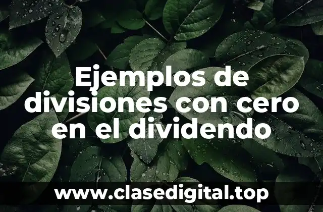 Ejemplos de divisiones con cero en el dividendo