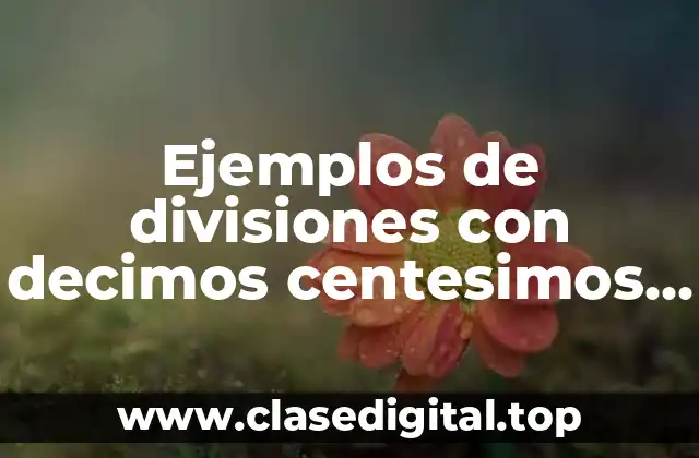 Ejemplos de divisiones con decimos centesimos y milesimos