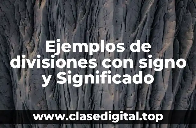 Ejemplos de divisiones con signo