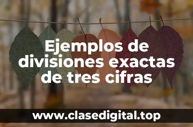 Ejemplos de divisiones exactas de tres cifras