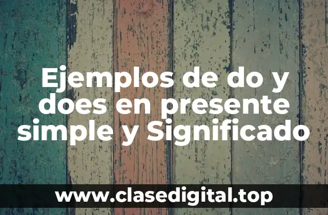 Ejemplos de do y does en presente simple y Significado