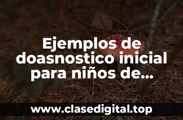 Ejemplos de doasnostico inicial para niños de segundo presscolar