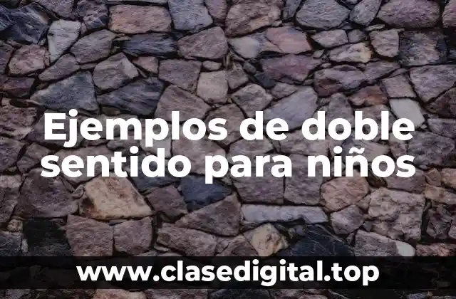 Ejemplos de doble sentido para niños