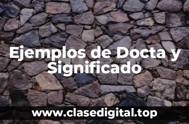 Ejemplos de Docta y Significado