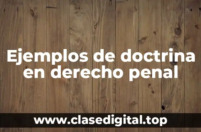 Ejemplos de doctrina en derecho penal