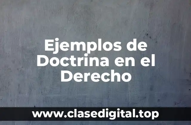 Ejemplos de Doctrina en el Derecho