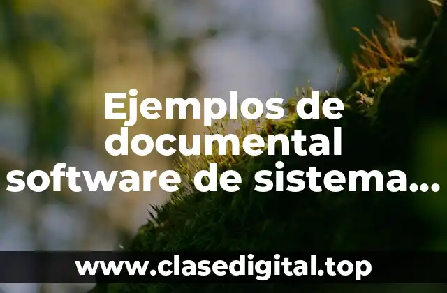Ejemplos de documental software de sistema y aplicación