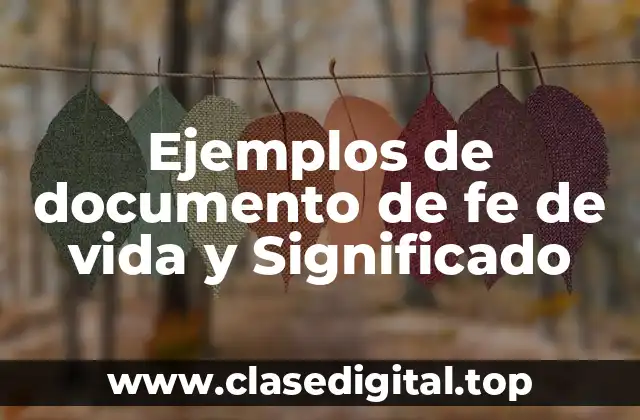 Ejemplos de documento de fe de vida y Significado