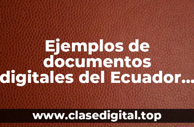 Ejemplos de documentos digitales del Ecuador por vía del ordenador