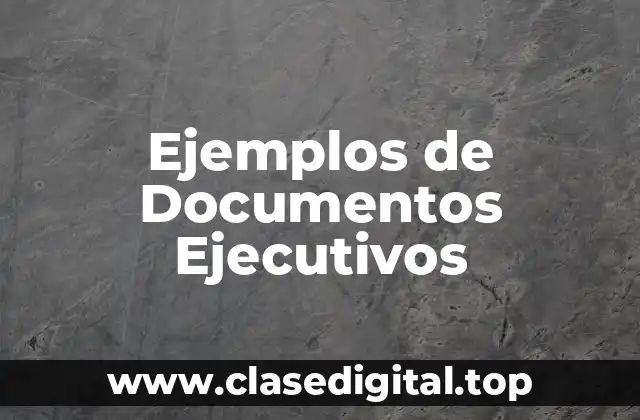 Ejemplos de Documentos Ejecutivos