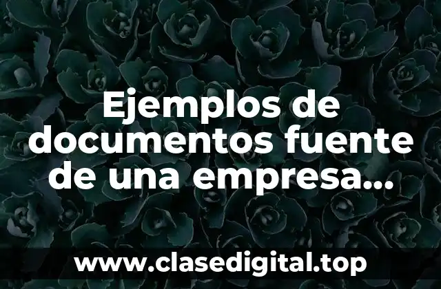 Ejemplos de documentos fuente de una empresa comercial