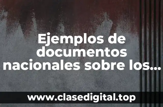 Ejemplos de documentos nacionales sobre los derechos humanos y Significado