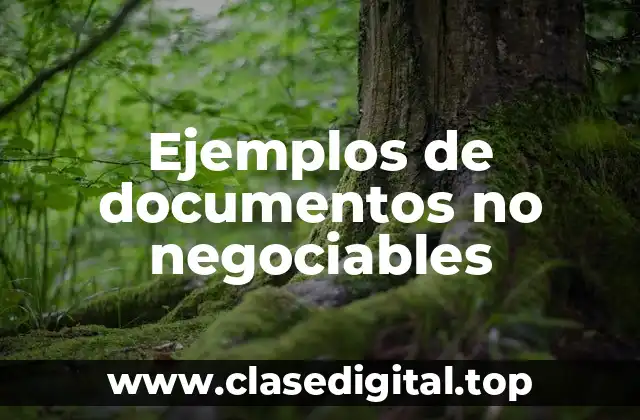 Ejemplos de documentos no negociables