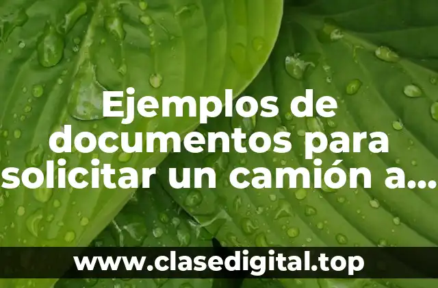 Ejemplos de documentos para solicitar un camión a presidencia