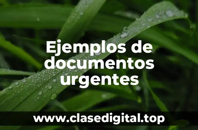 Ejemplos de documentos urgentes