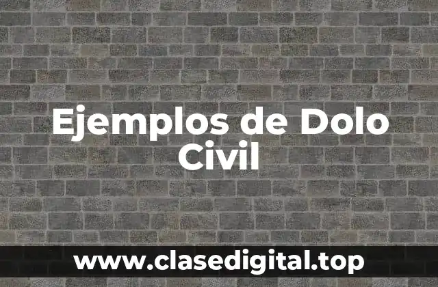 Ejemplos de Dolo Civil