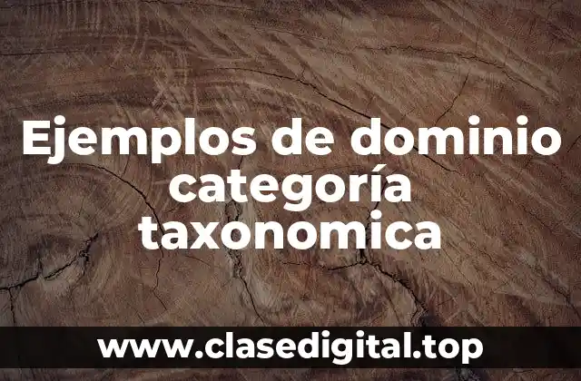 Ejemplos de dominio categoría taxonomica