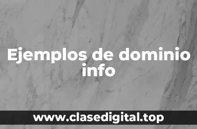 Ejemplos de dominio info