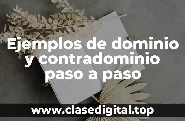 Ejemplos de dominio y contradominio paso a paso