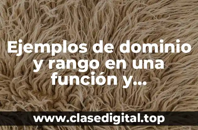 Ejemplos de dominio y rango en una función y Significado