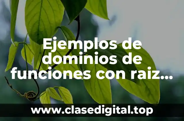 Ejemplos de dominios de funciones con raiz cuarta