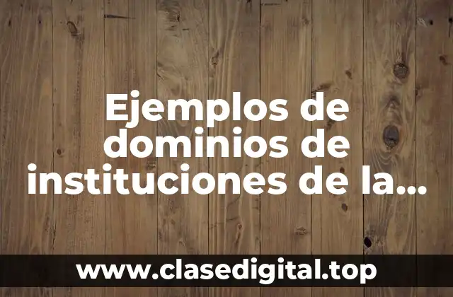 Ejemplos de dominios de instituciones de la educación y Significado
