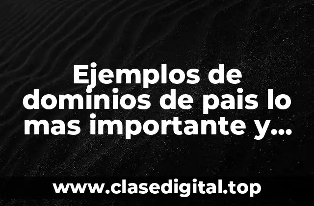 Ejemplos de dominios de pais lo mas importante y Significado