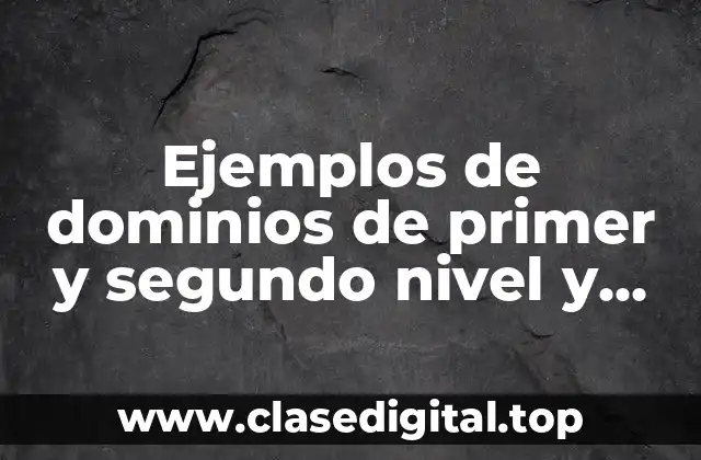 Ejemplos de dominios de primer y segundo nivel y Significado