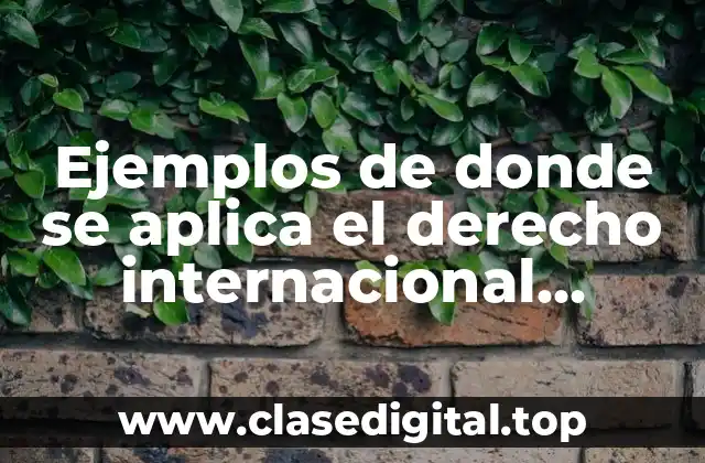 Ejemplos de donde se aplica el derecho internacional privado