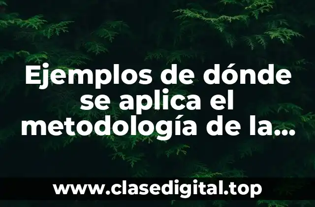 Ejemplos de dónde se aplica la metodología de la investigación