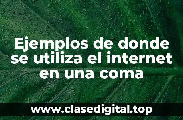 Ejemplos de donde se utiliza el internet en una coma
