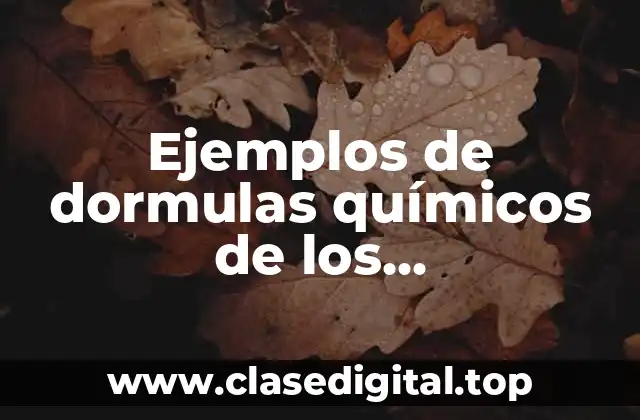 Ejemplos de dormulas químicos de los contaminantes del agua