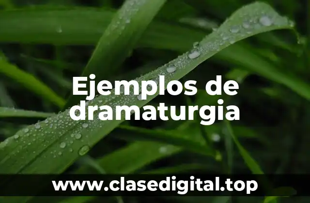 Ejemplos de dramaturgia