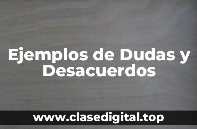Ejemplos de Dudas y Desacuerdos