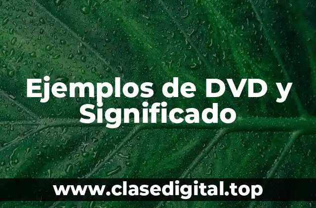 Ejemplos de DVD y Significado