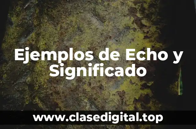 Ejemplos de Echo y Significado