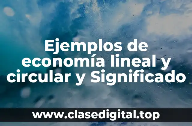 Ejemplos de economía lineal y circular y Significado