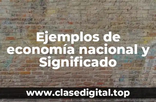 Ejemplos de economía nacional