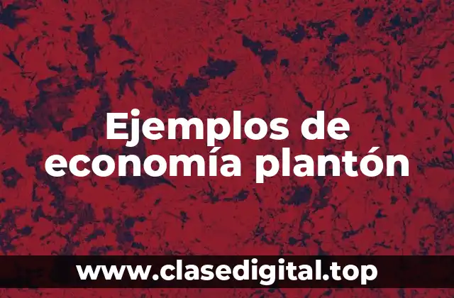 Ejemplos de economía plantón