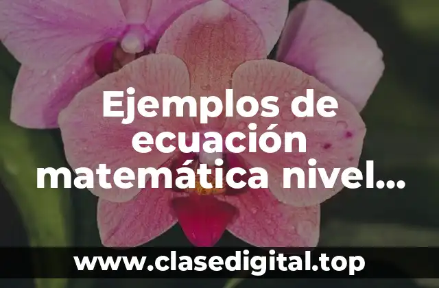 Ejemplos de ecuación matemática nivel universitario