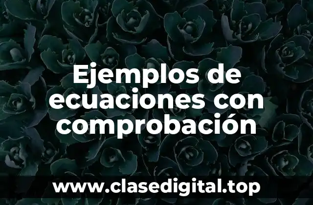 Ejemplos de ecuaciones con comprobación
